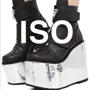 ISO Diabolical Disco Platform Wedges Size 9
